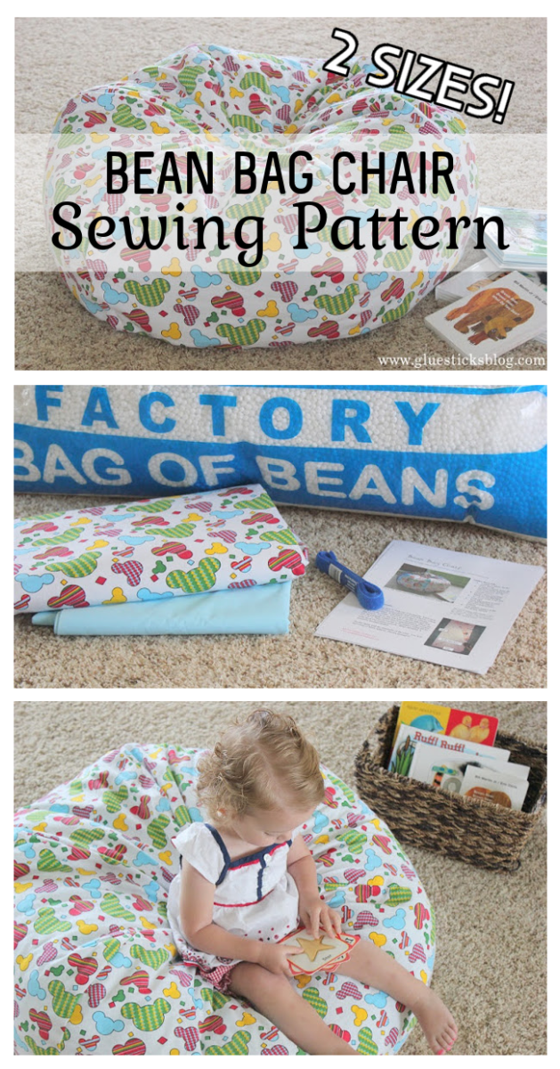 FREE Bean Bag Chair Sewing Pattern (2 Sizes!) - Gluesticks Blog
